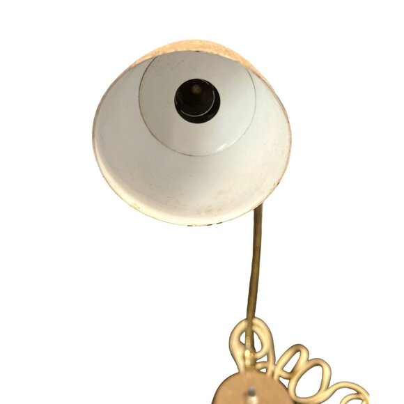 Vtg Underwriters Lab Hi-Lite Eagle Goose Neck Table Desk Lamp Tan MCM Portable - Picture 6 of 7